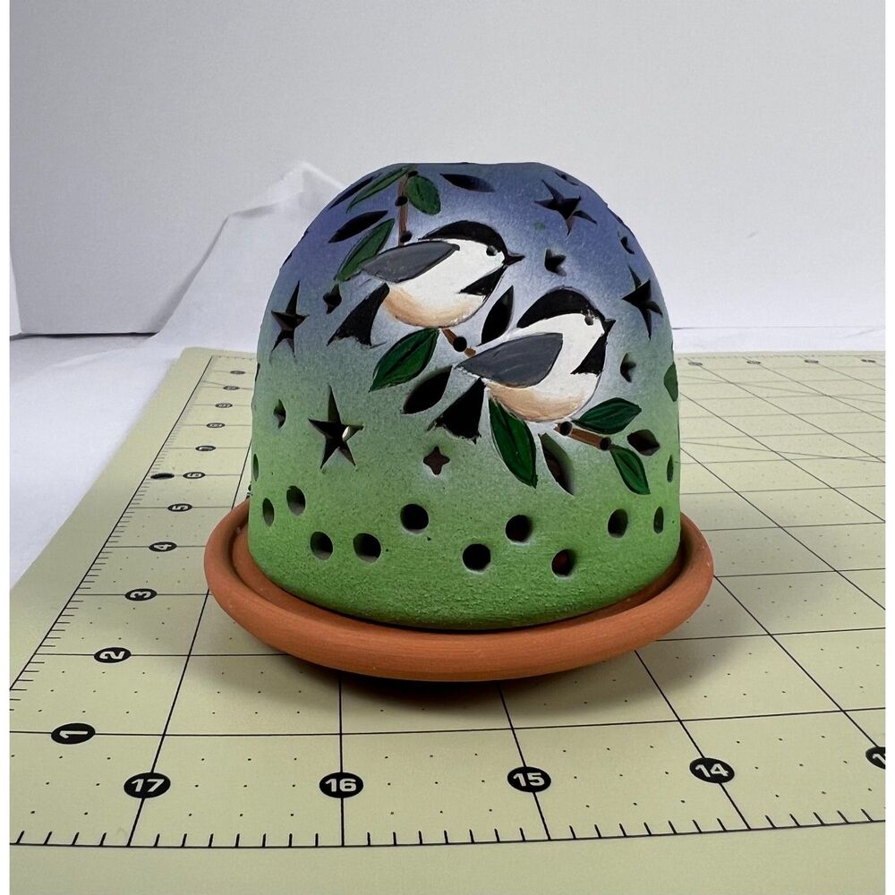 StarryLights Studio Chickadee Terracotta Luminary Candle Holder Beth Berggren - Picture 3 of 9